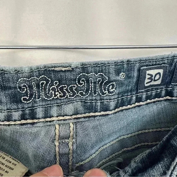 Miss Me Jeans Mid Rise Bootcut Embellished Back Pockets‎ Cropped Womens Sz 30 - Picture 6 of 16
